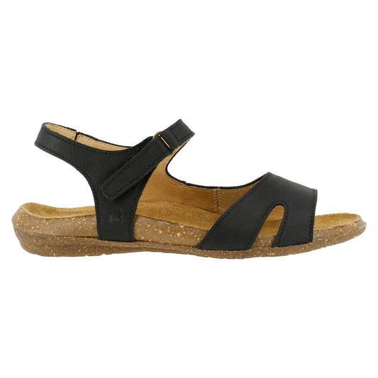 Black leather sandal N5066 from sustainable brand El Naturalista