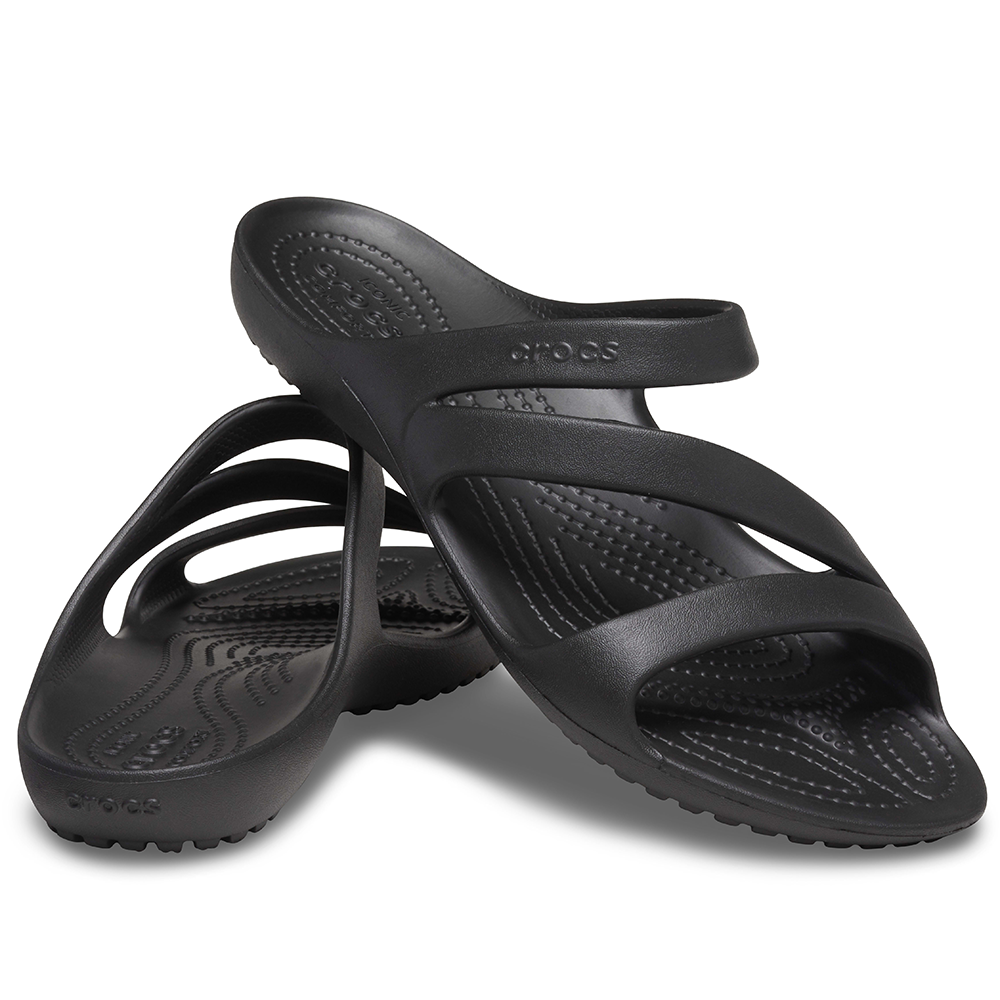 Pair of black Crocs Kadee womens sandals