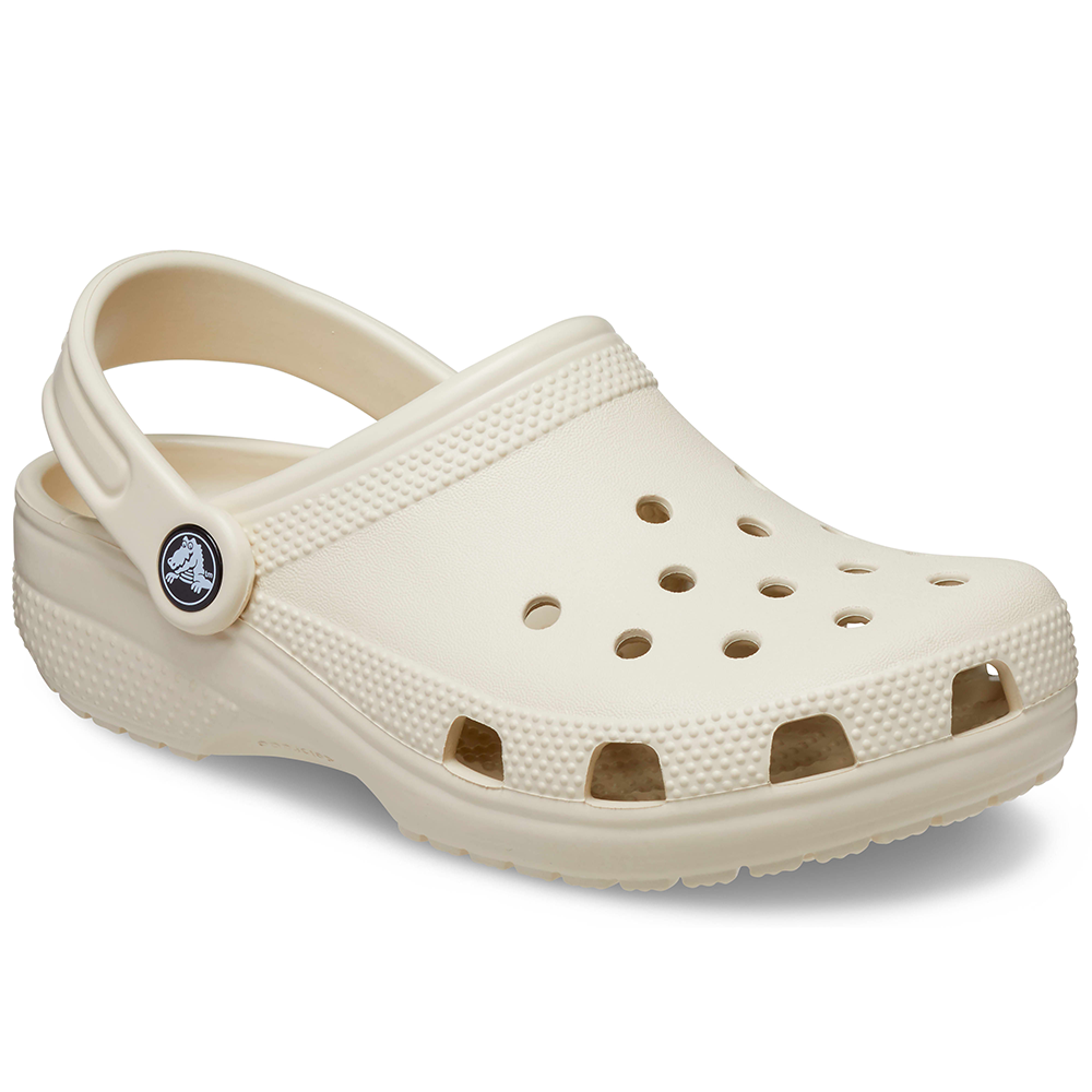 Crocs clogs in bone colour with strap at the back