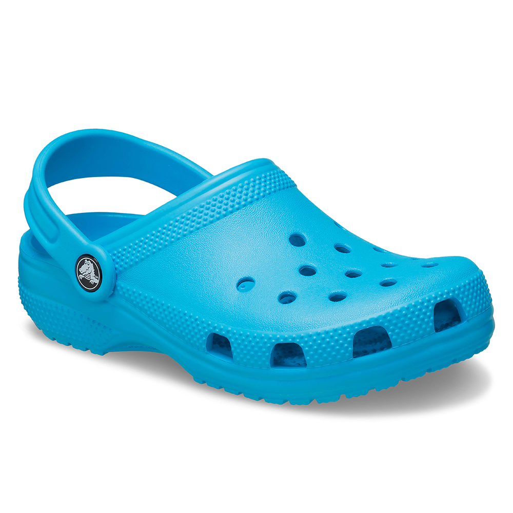 Blue kids Crocs clog shoe with holes