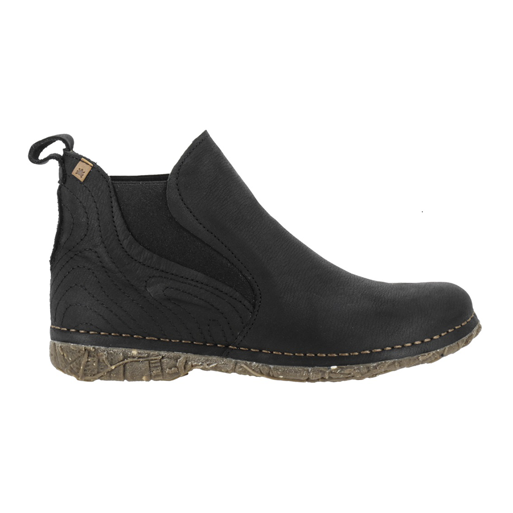 Black leather Chelsea style ankle boots, El Naturalista N5465 for women