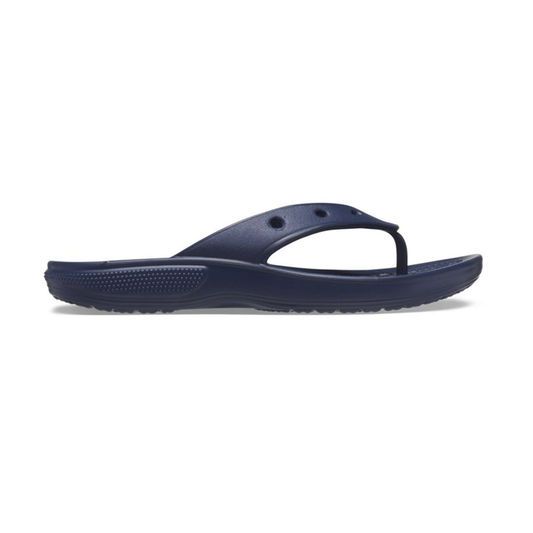 Classic Crocs navy flip with Jibbitiz charm decoration holes