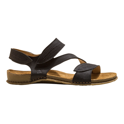 Leather strappy sandal style N5810 by El Naturalista with leaf style velcro straps