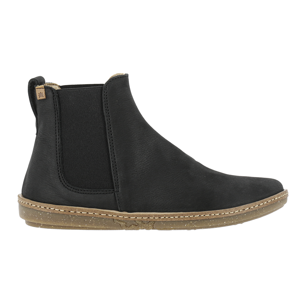 Single black leather pull-on El Naturalista boot