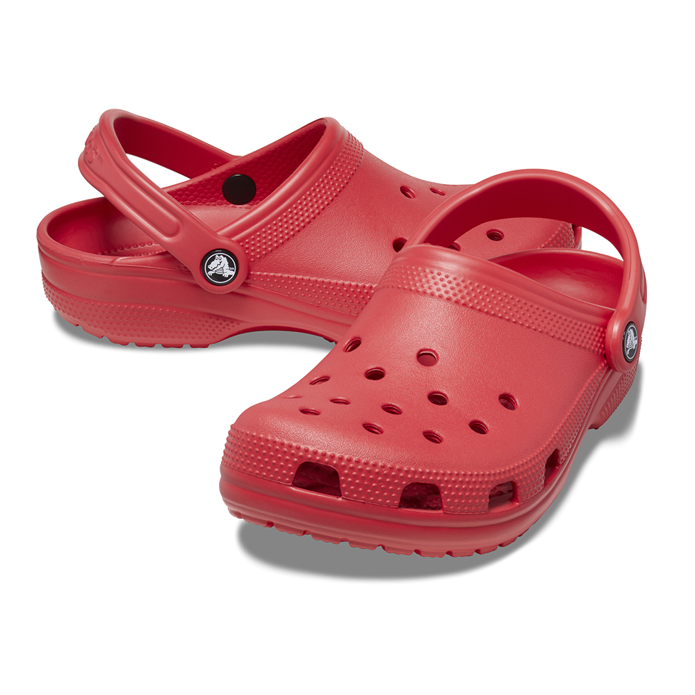 Pair of red kids Crocs clogs with straps at the back - Sports MODE