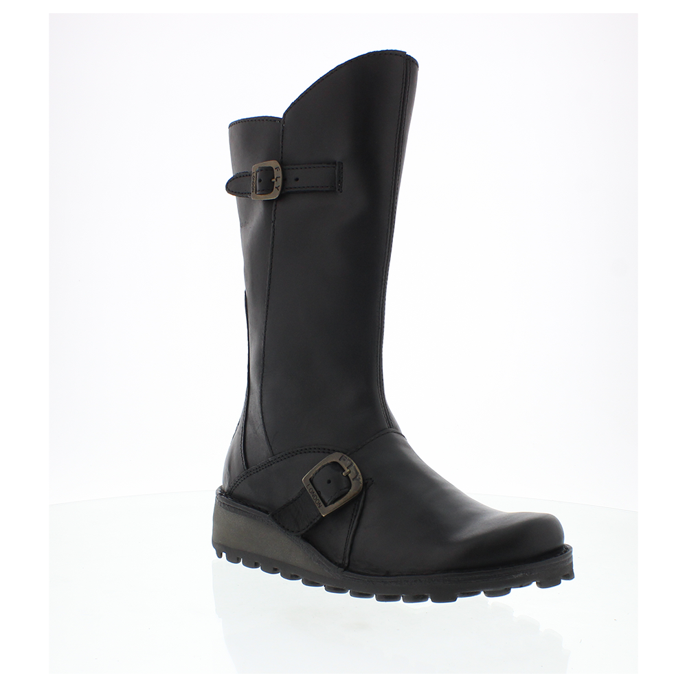 Mes style from Fly London, black leather calf length winter boot