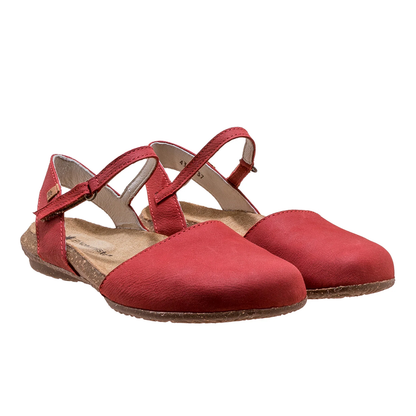 Pair of red closed toe sandal style N412 by El Naturalista